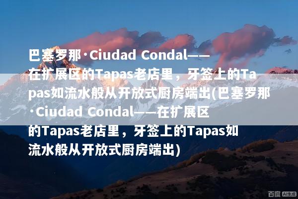 巴塞罗那·Ciudad Condal——在扩展区的Tapas老店里，牙签上的Tapas如流水般从开放式厨房端出(巴塞罗那·Ciudad Condal——在扩展区的Tapas老店里，牙签上的Tapas如流水般从开放式厨房端出)
