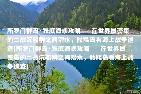 所罗门群岛·铁底海峡攻略——在世界最密集的二战沉船群之间潜水，骷髅岛看海上战争遗迹(所罗门群岛·铁底海峡攻略——在世界最密集的二战沉船群之间潜水，骷髅岛看海上战争遗迹)
