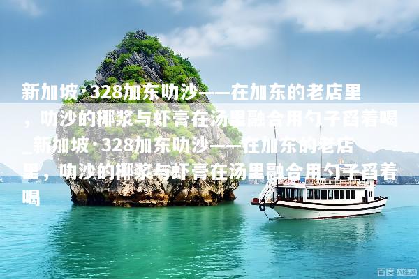 新加坡·328加东叻沙——在加东的老店里，叻沙的椰浆与虾膏在汤里融合用勺子舀着喝_新加坡·328加东叻沙——在加东的老店里，叻沙的椰浆与虾膏在汤里融合用勺子舀着喝